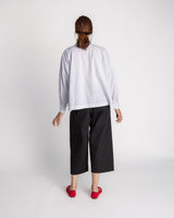 Band Collar Shirt in Cotton StripeBand Collar Shirt