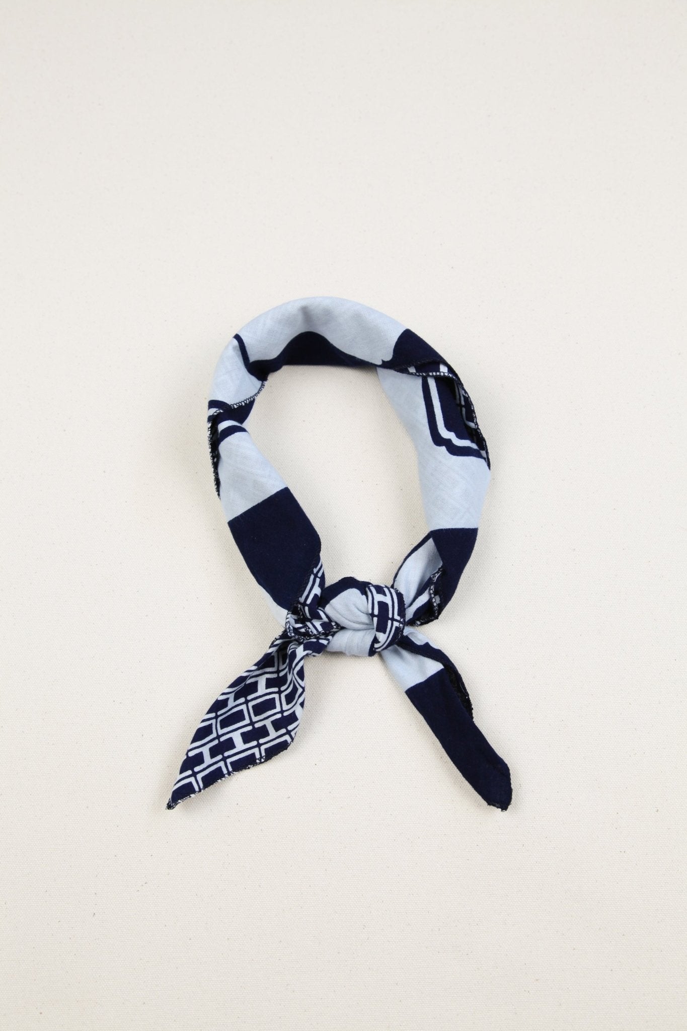 Bandana in Vintage Japanese Indigo Cotton Duo. No.33