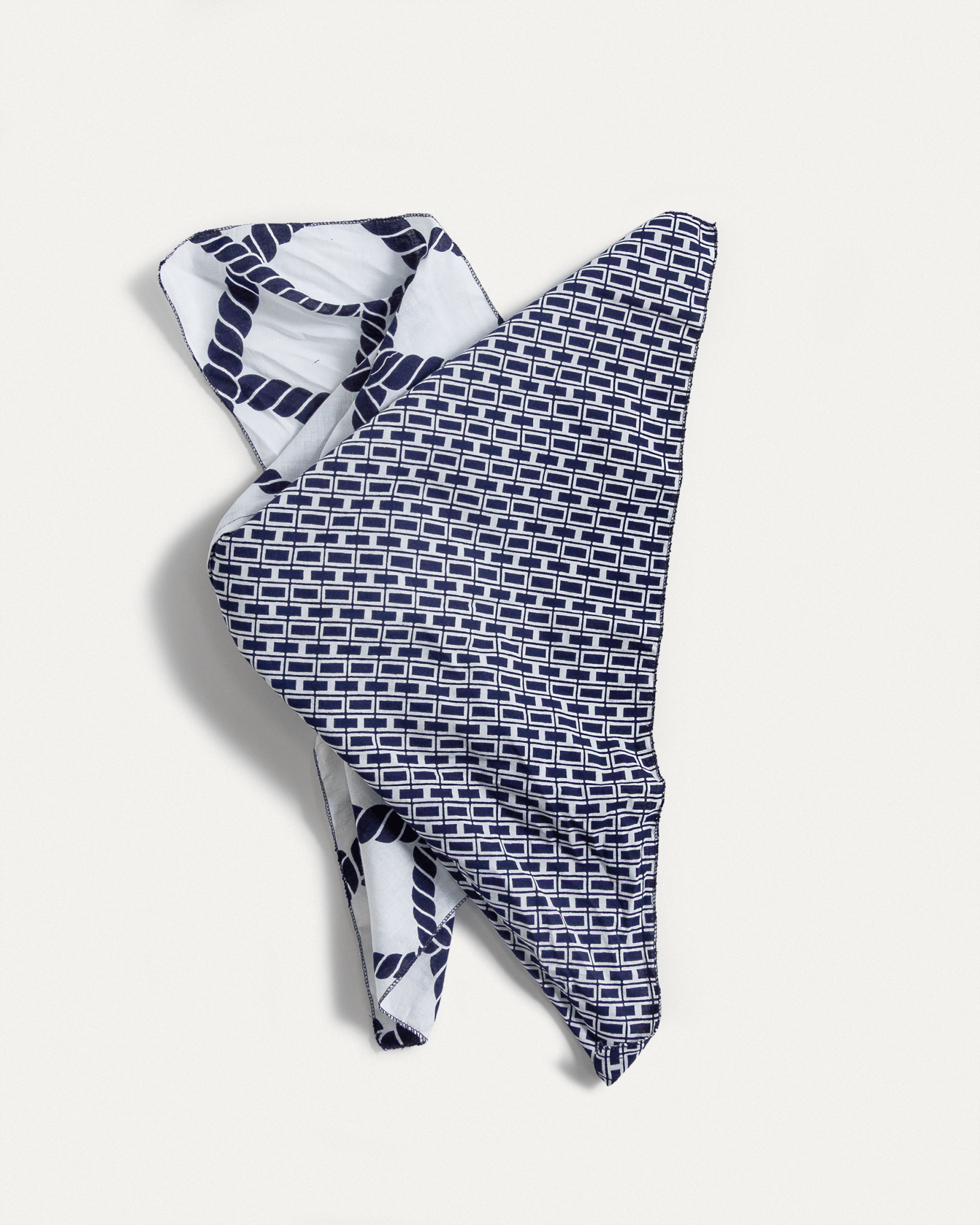 Bandana in Vintage Japanese Indigo Cotton Duo. No.37Bandanas