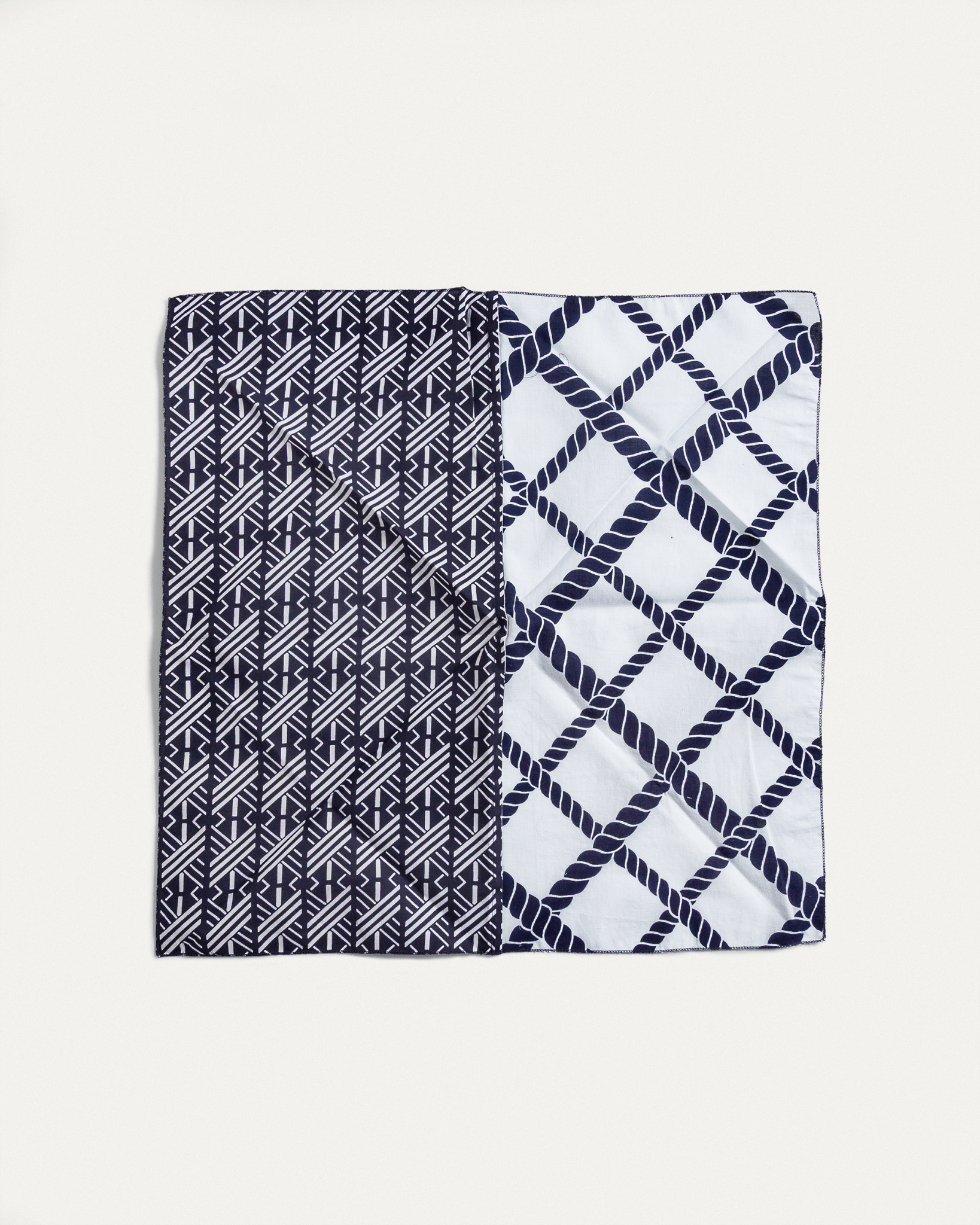 Bandana in Vintage Japanese Indigo Cotton Duo. No.38Bandanas