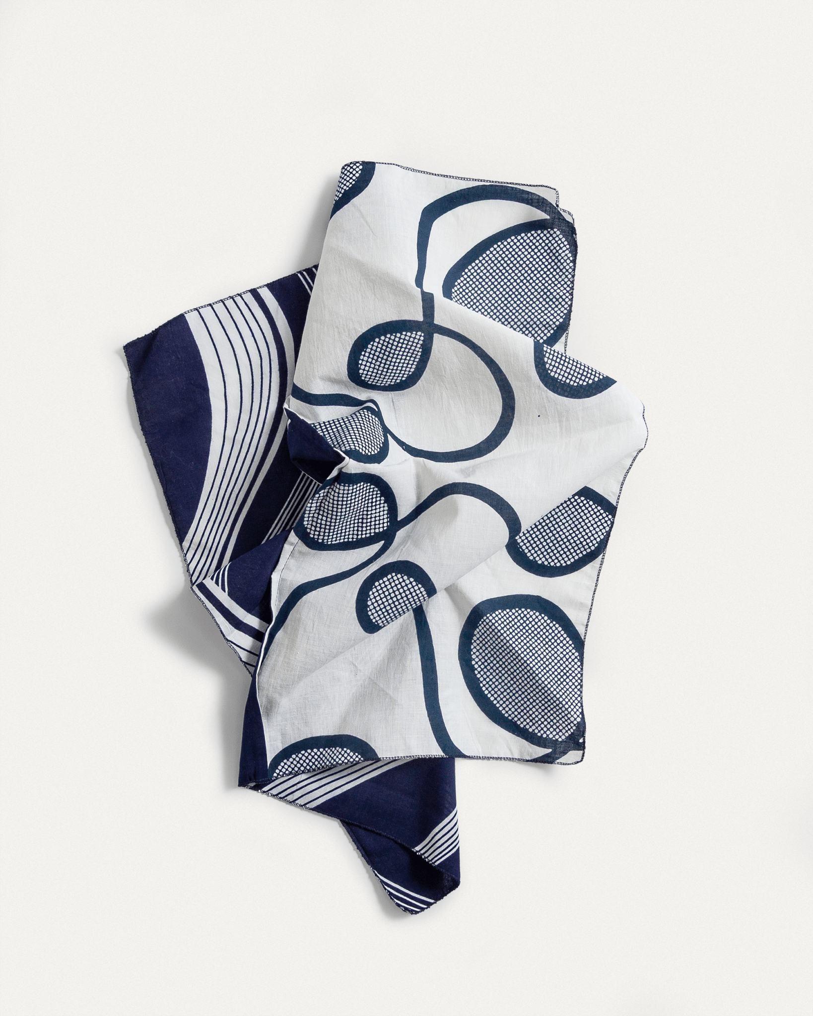 Bandana in Vintage Japanese Indigo Cotton Duo. No.40Bandanas