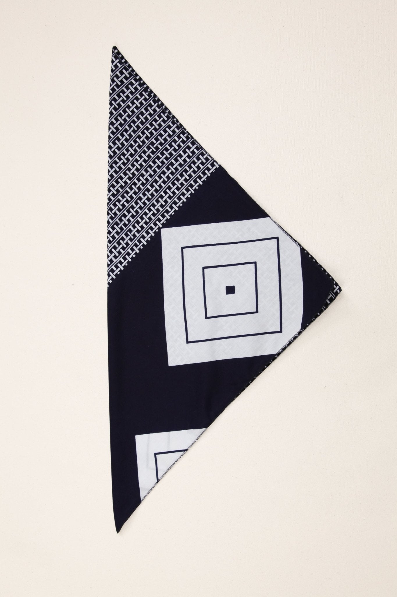 Bandana in Vintage Japanese Indigo Cotton Duo. No.8
