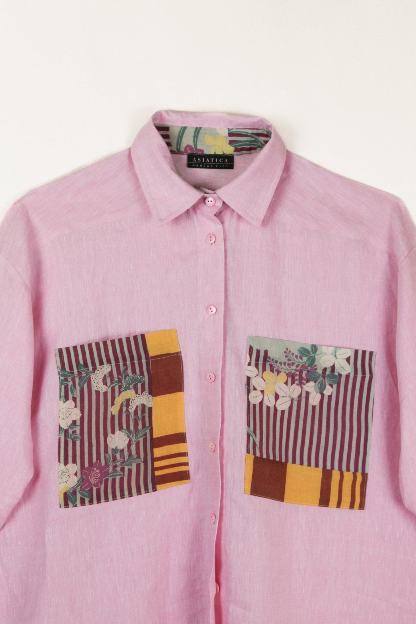 Big Shirt in Cherry Blossom Linen with Vintage Details
