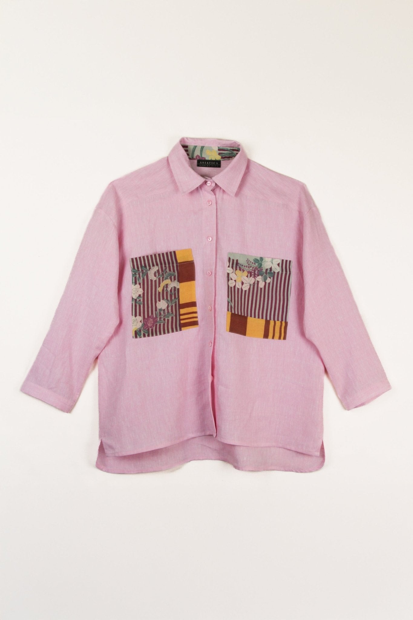 Big Shirt in Cherry Blossom Linen with Vintage Details