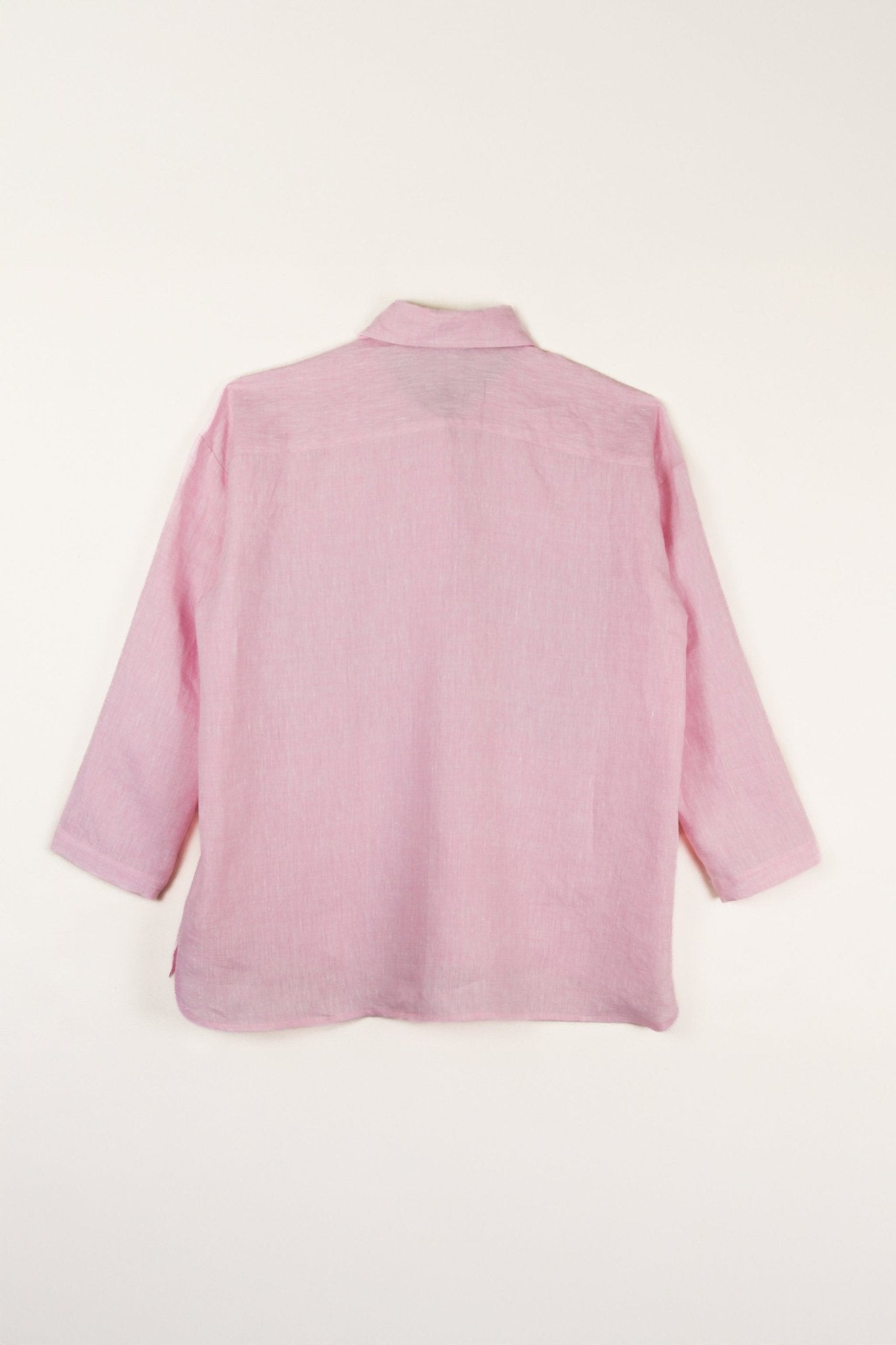 Big Shirt in Cherry Blossom Linen with Vintage Details