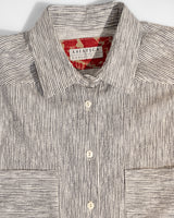 Big Shirt in White and Black Striped Cotton Seersucker