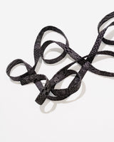 Skinny Ribbon Tie in Vintage Japanese Black and White Printed Silk No.100