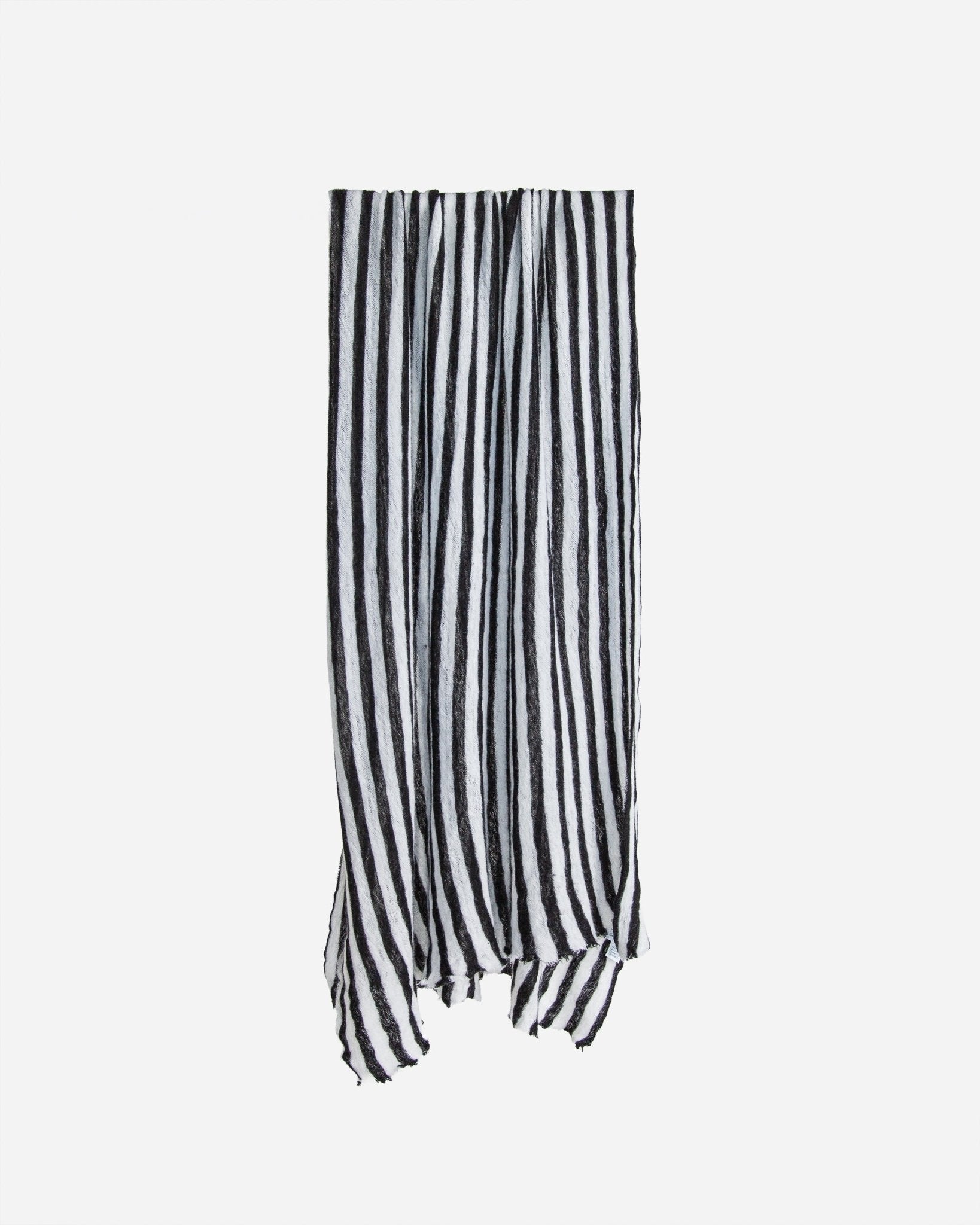 Black and White Striped Cashmere Scarf or StoleScarves