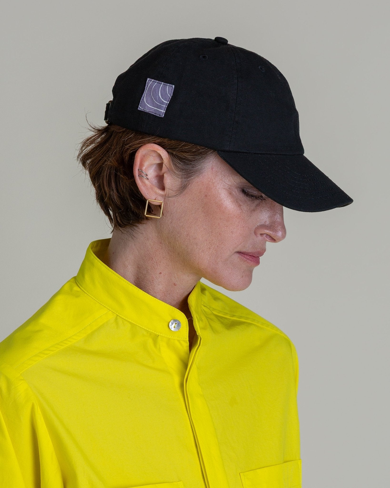 Black Ballcap with Vintage Silk Patch