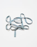 Skinny Ribbon Tie in Vintage Japanese Light Blue  and White tie-dyed Silk No.103