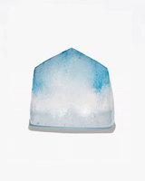 Icy-looking Clear Glass House With Blue "Frost"- Large