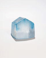 Icy-looking Clear Glass House With Blue "Frost"- Large