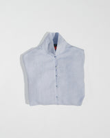 Long Shibori Shirt in Blue Japanese Linen