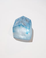 Icy-looking Clear Glass House With Blue "Frost"- Large