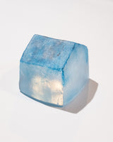 Icy-looking Clear Glass House With Blue "Frost"- Large