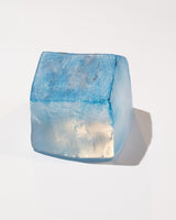 Icy-looking Clear Glass House With Blue "Frost"- Large