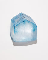 Icy-looking Clear Glass House With Blue "Frost"- Large
