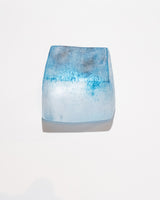 Icy-looking Clear Glass House With Blue "Frost"- Large