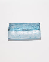 Icy-Looking Clear Glass House  With Blue Roof- Long
