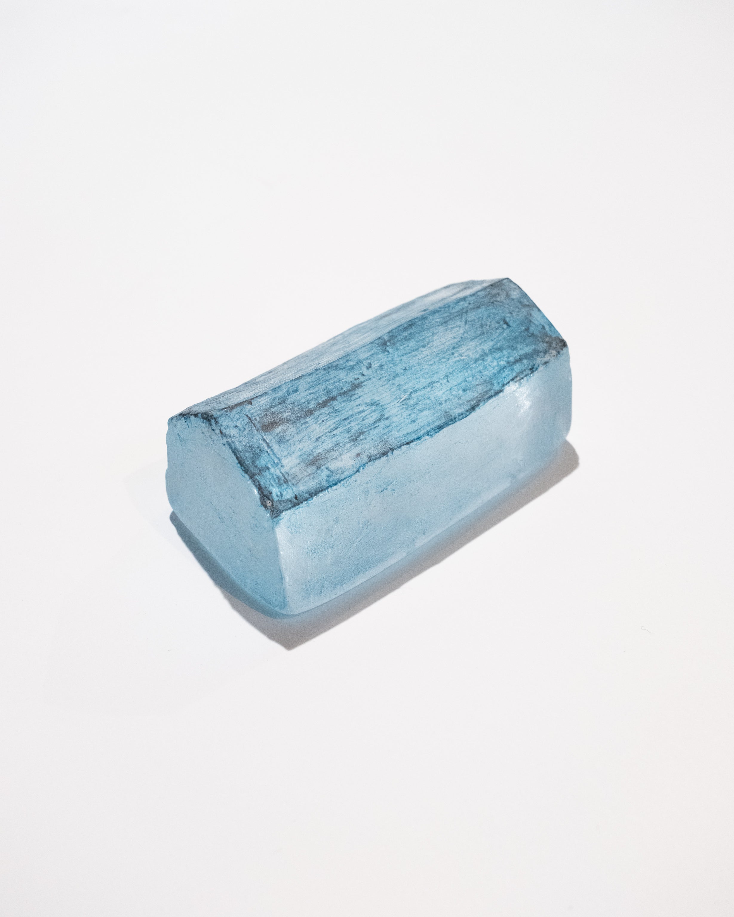 Icy-Looking Clear Glass House  With Blue Roof- Long
