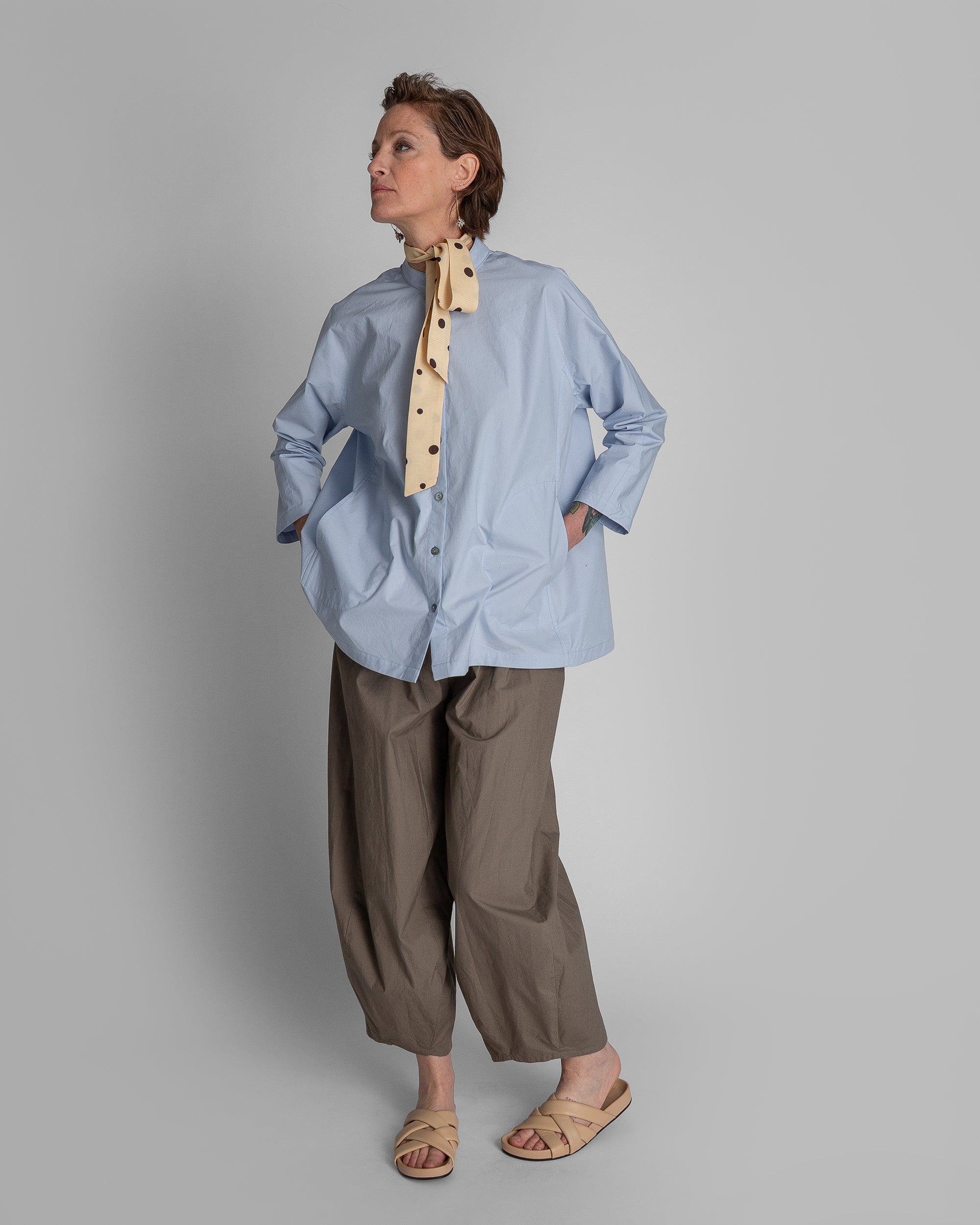 Japan Shirt in Light Blue Cotton Poplin