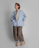 Japan Shirt in Blue Cotton Poplin