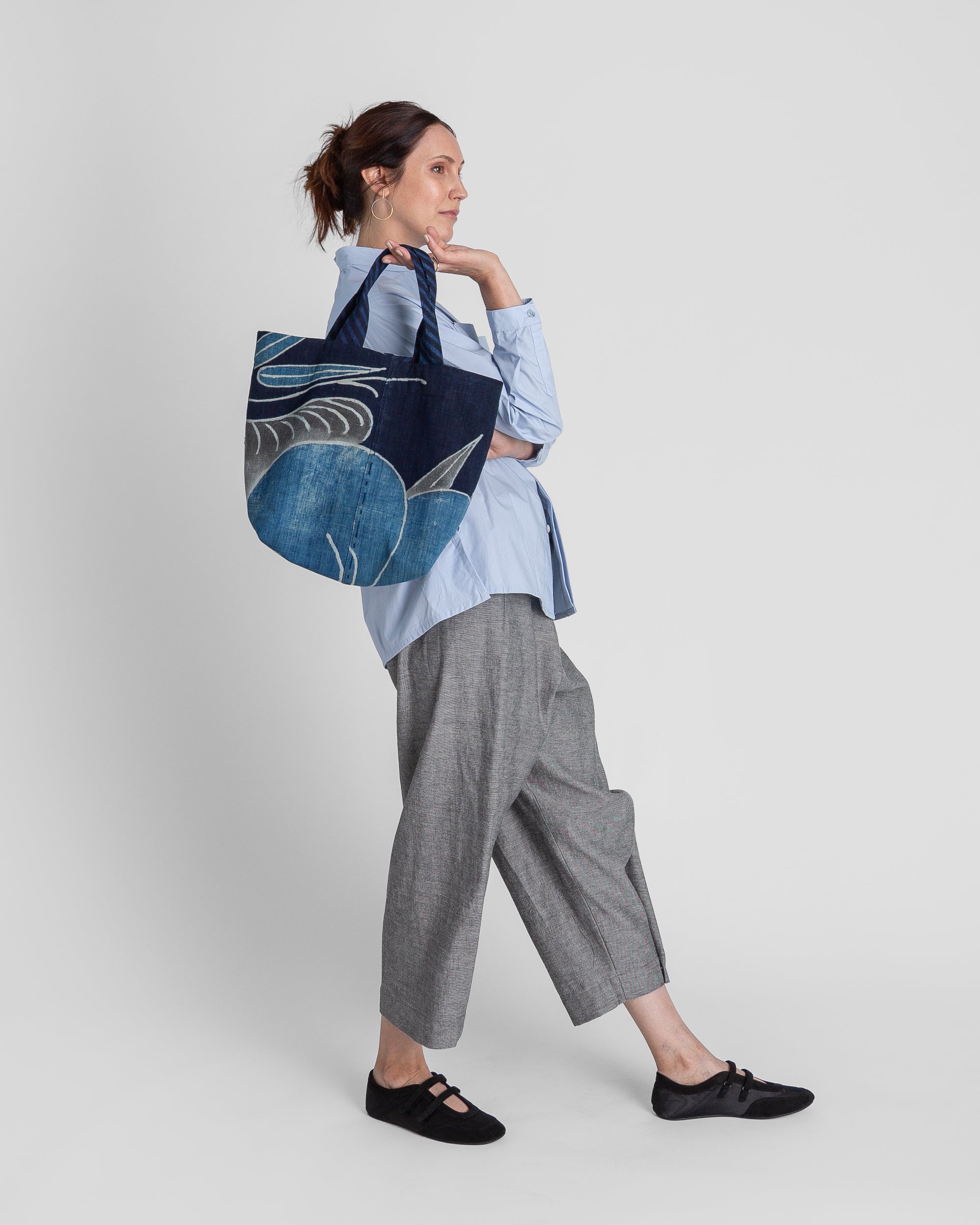 Mini Tote in Vintage Japanese Indigo Cotton