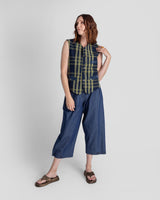 Japan Vest in Vintage Japanese Cotton Ikat Mix