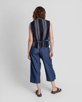 Japan Vest in Vintage Japanese Cotton Ikat Mix