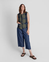 Japan Vest in Vintage Japanese Cotton Ikat Mix