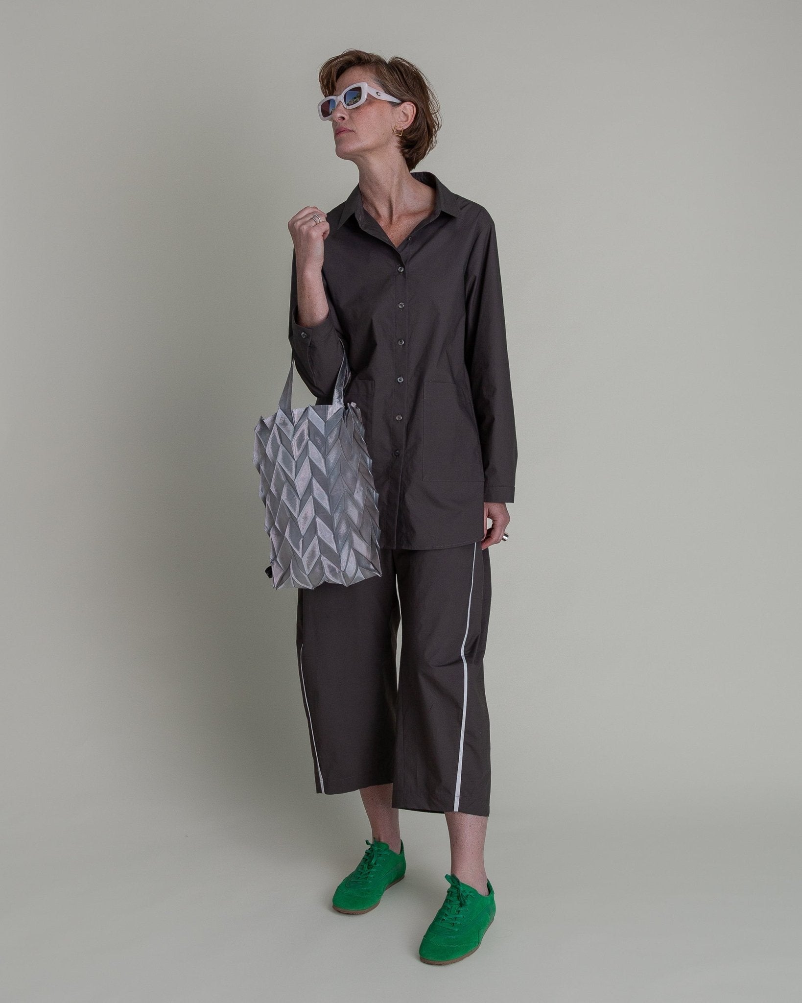 Casual Jacket in Ash Grey Cotton PoplinCasual Jacket