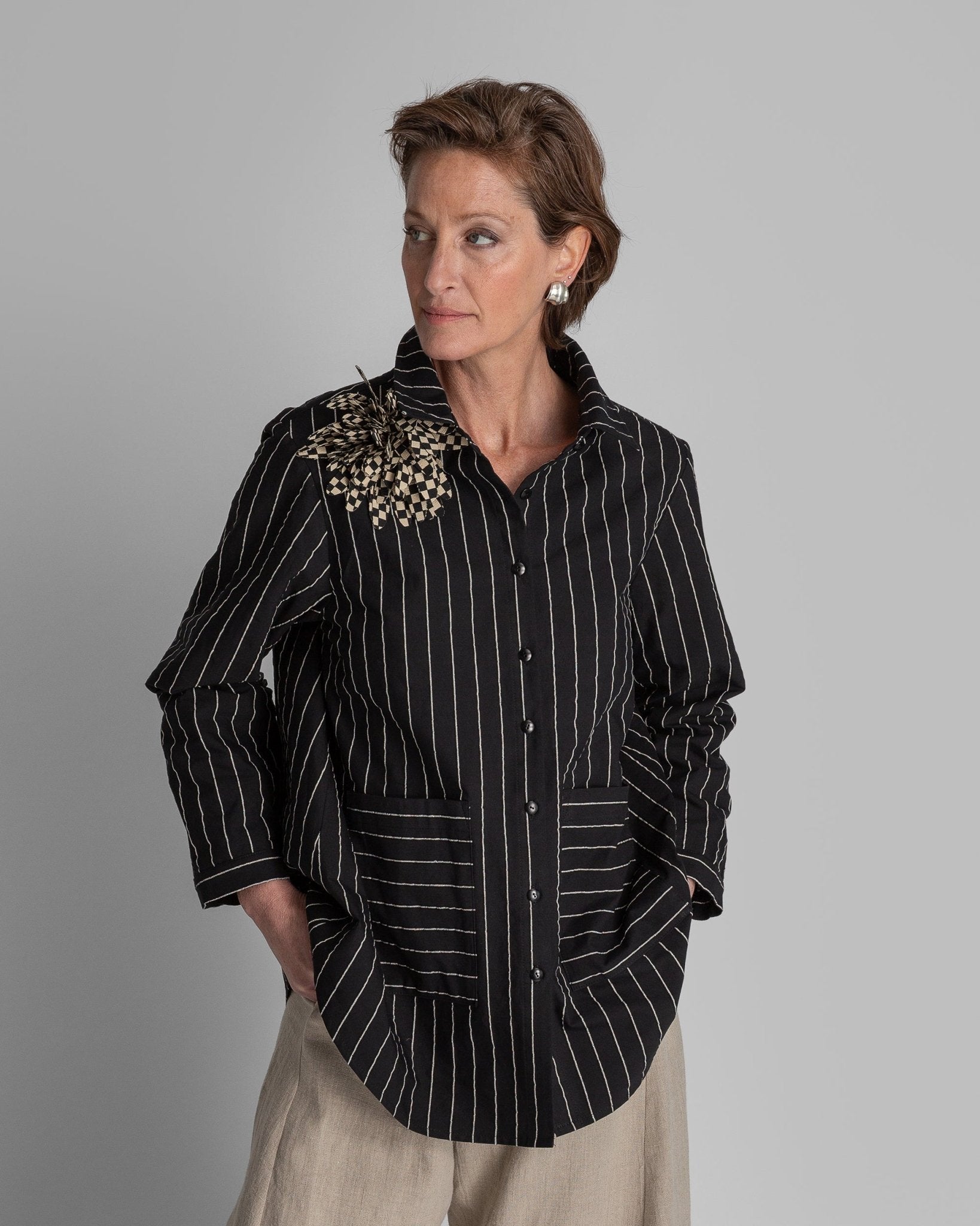 Casual Jacket in Black Nuno CottonChore Jacket