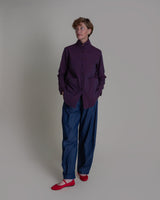 Casual Jacket in Deep Red and Navy SeersuckerCasual Jacket