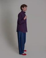 Casual Jacket in Deep Red and Navy SeersuckerCasual Jacket