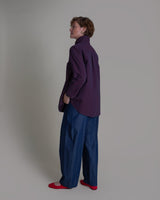 Casual Jacket in Deep Red and Navy SeersuckerCasual Jacket