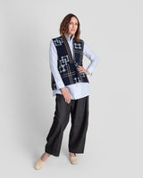 Checker Vest in Vintage Japanese Indigo Cotton IkatChecker Vests