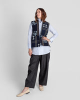 Checker Vest in Vintage Japanese Indigo Cotton IkatChecker Vests