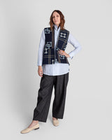 Checker Vest in Vintage Japanese Indigo Cotton IkatChecker Vests