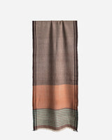 Chocolate, Orange and Green Wool Striped ScarfScarves