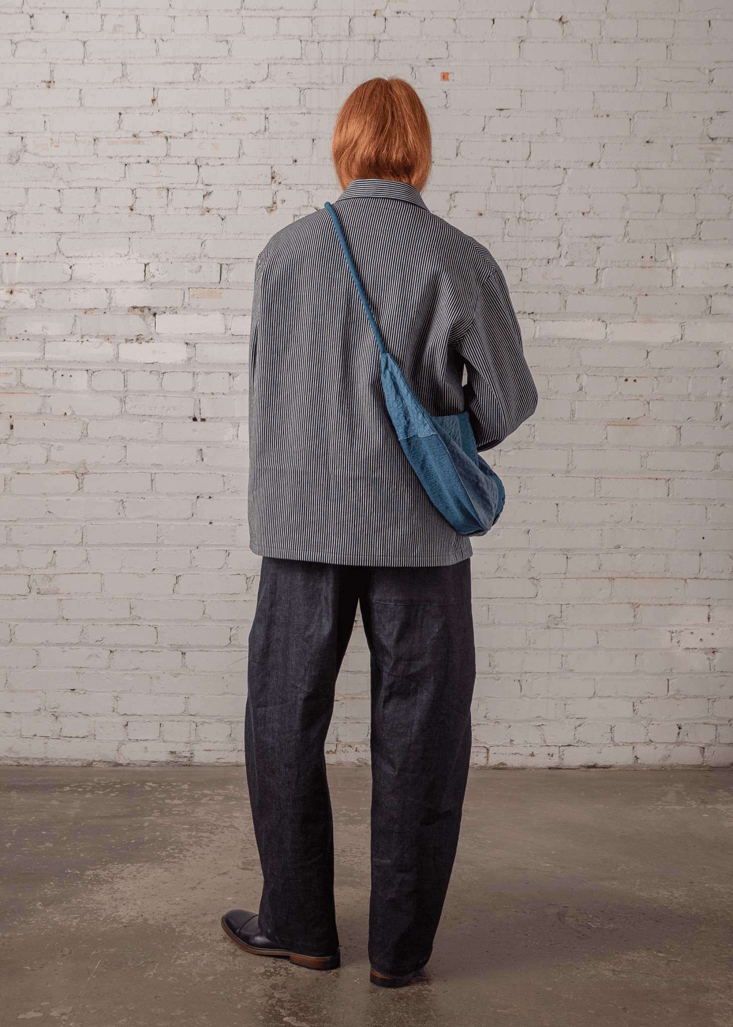 Chore Jacket in Cotton Denim Stripe