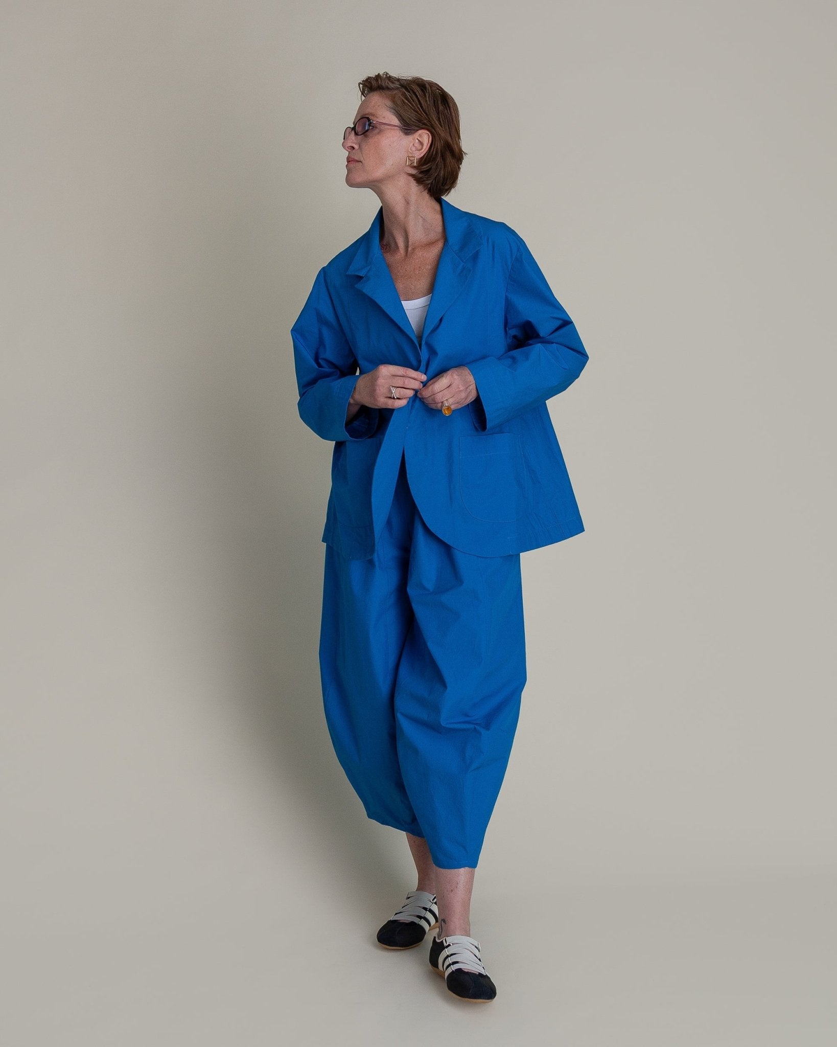 Christina Jacket in Blue Cotton PoplinChristina Jackets