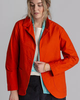 Christina Jacket in Coral Cotton Poplin
