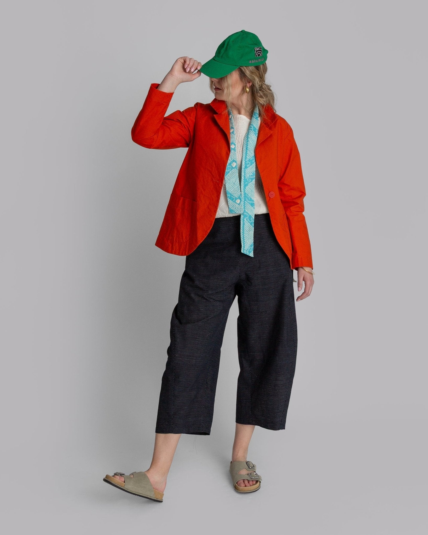 Christina Jacket in Coral Cotton Poplin