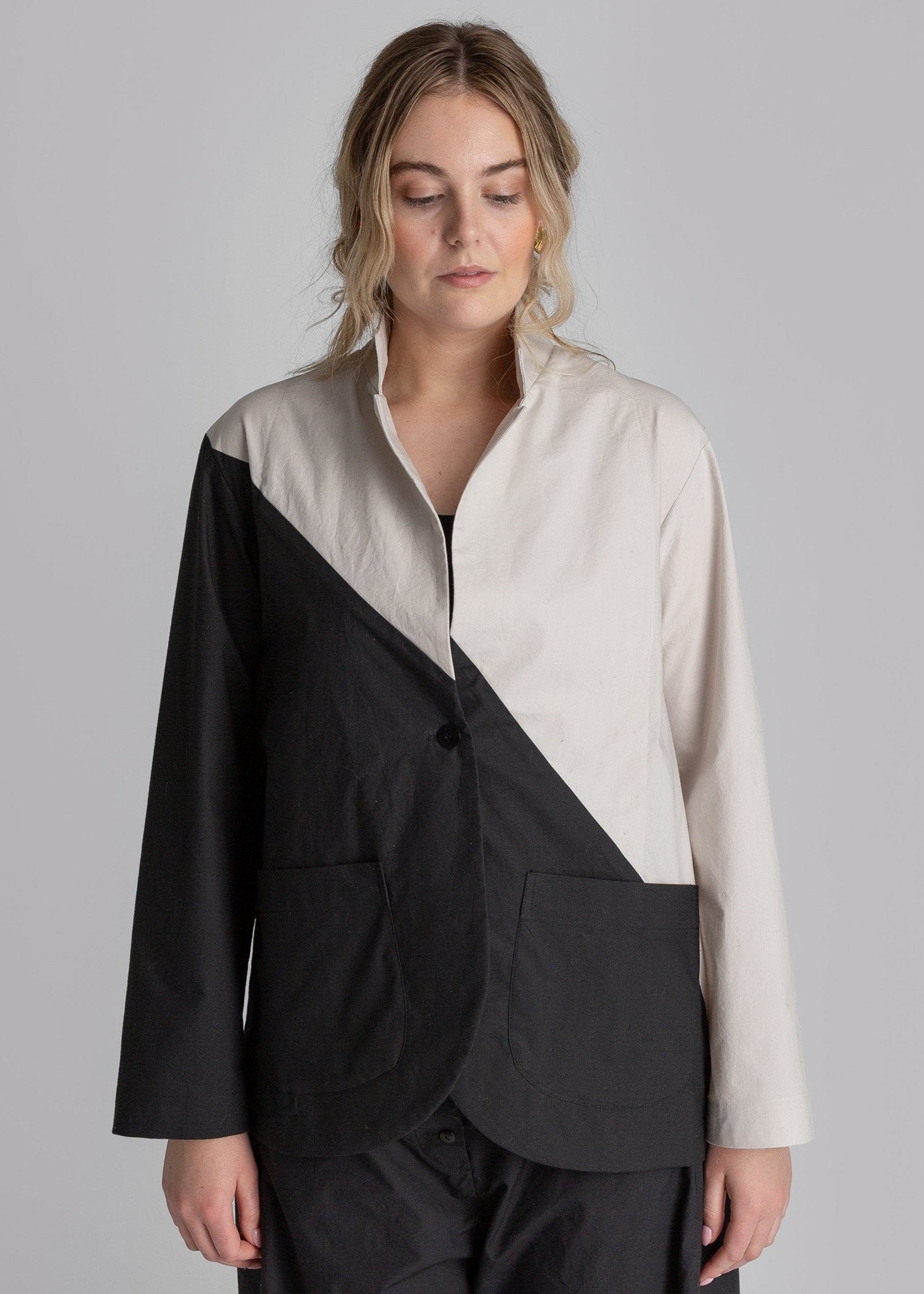 Christina Jacket in Pieced Cotton Poplin