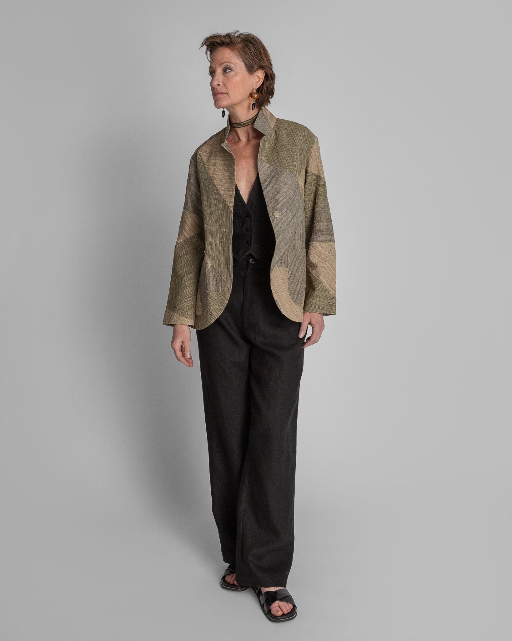 Christina Jacket in Raw Pieced Vintage Japanese LinenChristina Jackets