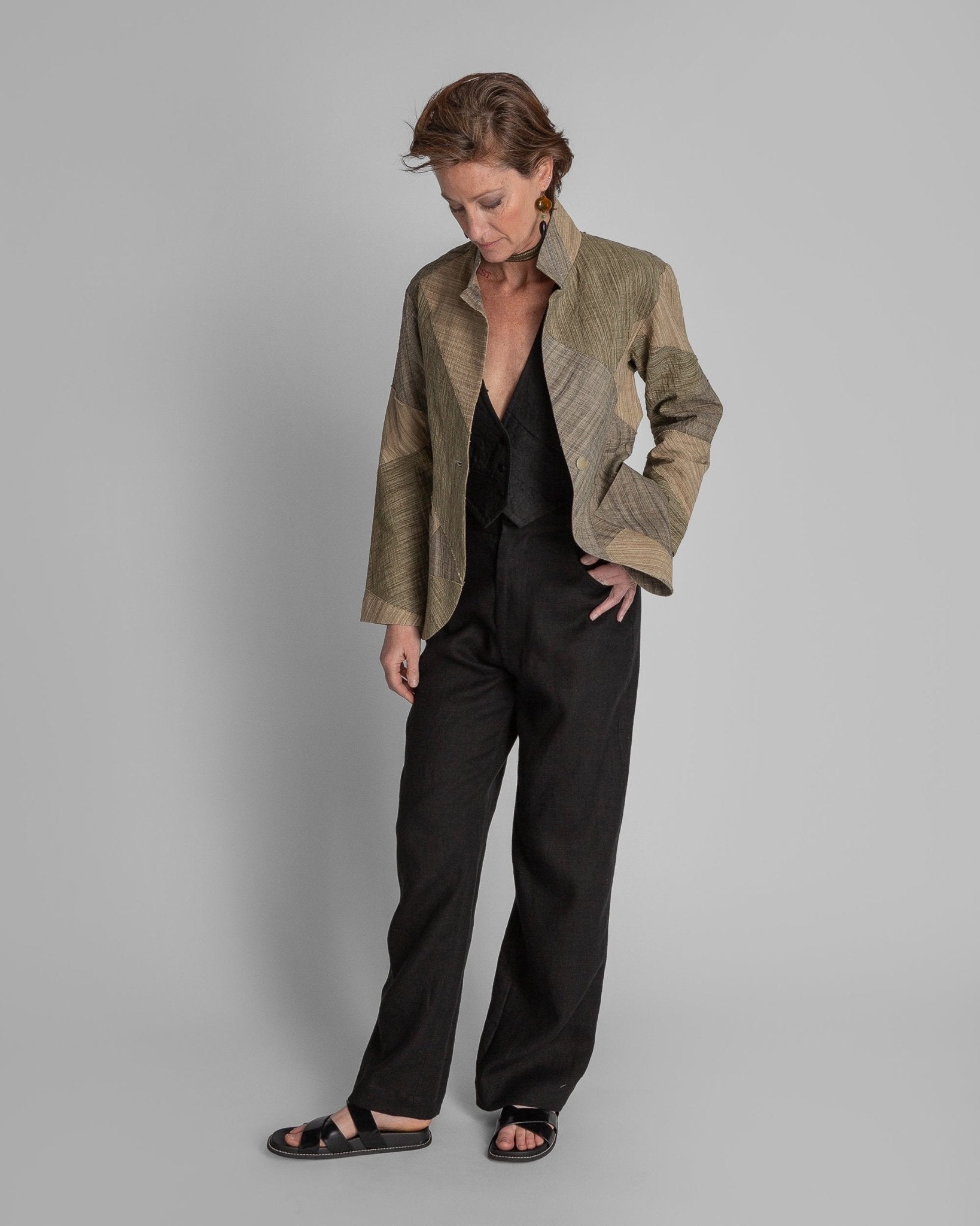 Christina Jacket in Raw Pieced Vintage Japanese LinenChristina Jackets