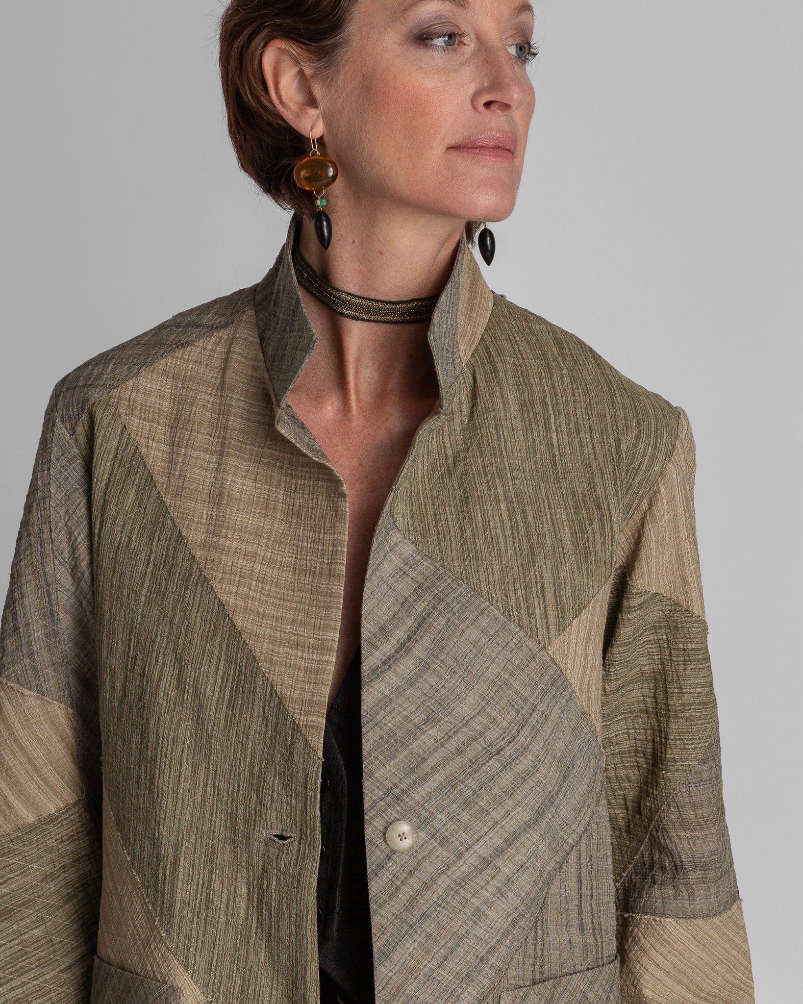 Christina Jacket in Raw Pieced Vintage Japanese LinenChristina Jackets