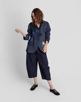 Christina Jacket in Vintage Japanese Indigo Ikat Cotton MixPieced & Patchwork