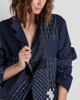 Christina Jacket in Vintage Japanese Indigo Ikat Cotton MixPieced & Patchwork