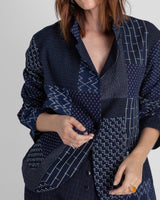 Christina Jacket in Vintage Japanese Indigo Ikat Cotton MixPieced & Patchwork